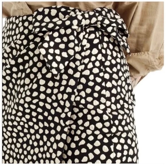 J. Crew Skirt Size 0 Metallic Pebble Print Bow Mini Skirt Black / Gold - Picture 4 of 16